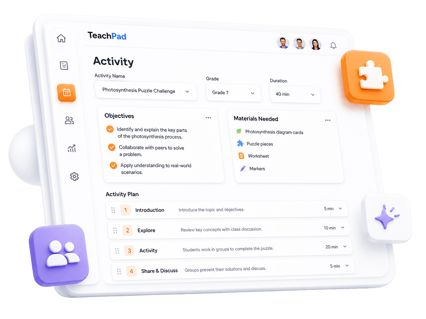 Editable classroom activity preview.