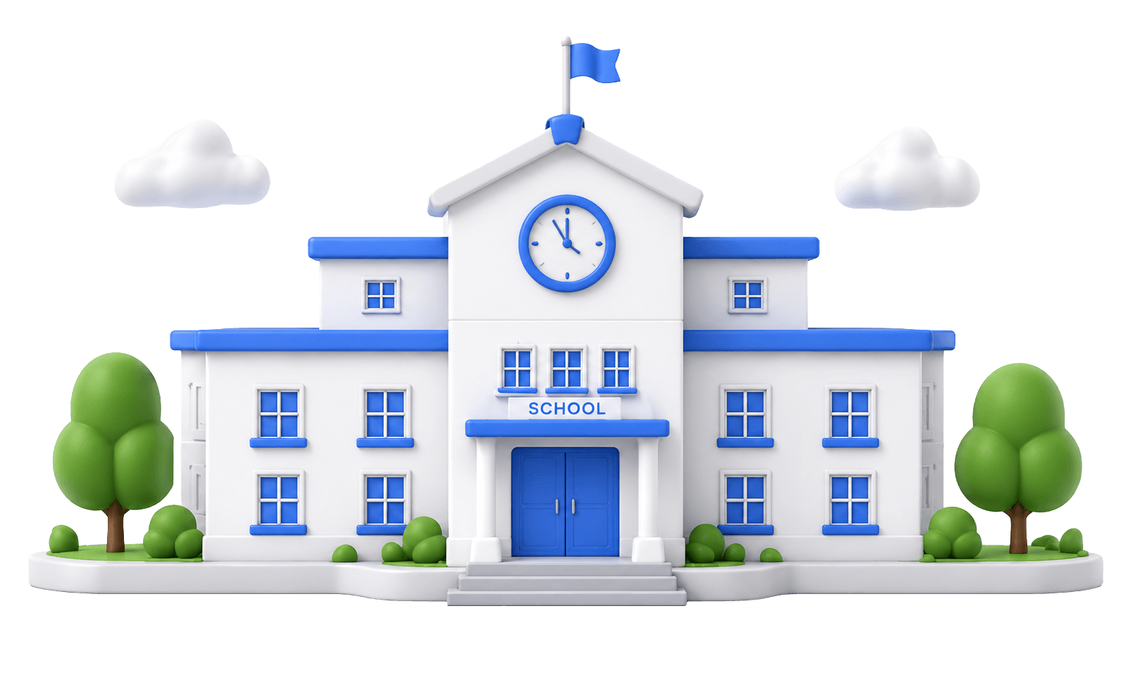 3D school building illustration