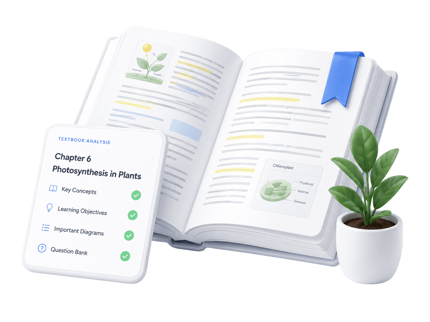 Open textbook with textbook analysis checklist